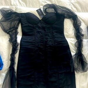 Bandage/lace midi fashion sleeves